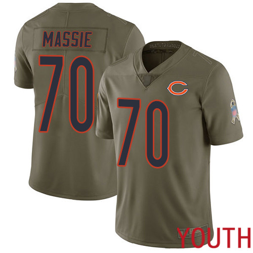 Chicago Bears Limited Olive Youth Bobby Massie Jersey NFL Football #70 2017 Salute to Service->youth nfl jersey->Youth Jersey